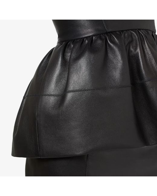 Fendi Black Strapless Peplum Midi Dress