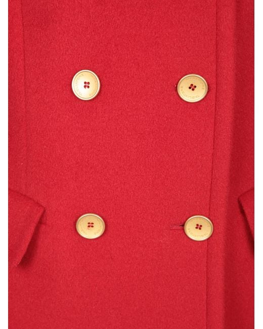 Tagliatore Red Double-Breasted Buttoned Coat