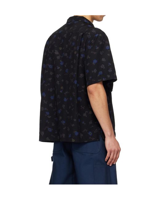 Sacai Blue Floral Print Shirt for men
