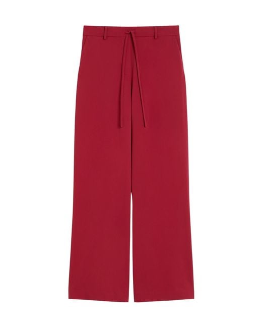 Max Mara Red Drawstring Casual Pants