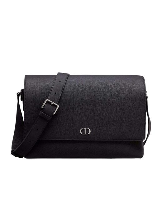Dior Black Cd Icon Messenger Bag With Flap for men