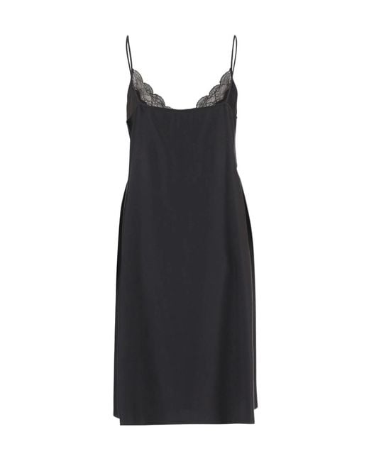 The Row Black Barett Lace Trim Dress