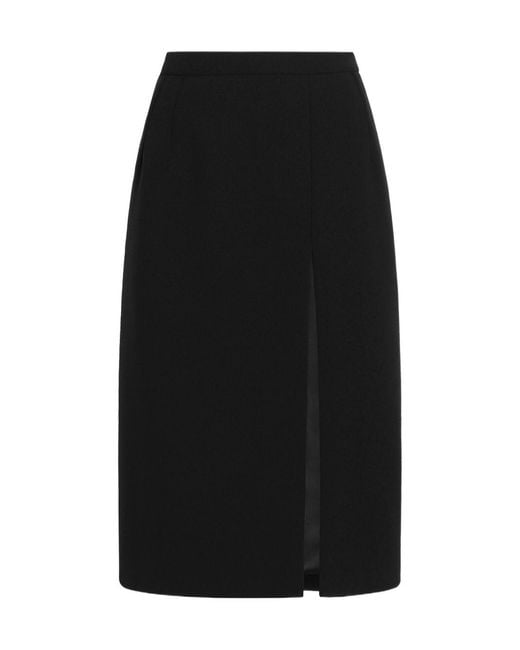 Dolce & Gabbana Black Double Wool Skirt