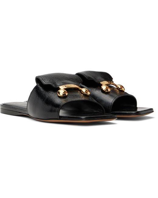 Marni Black Leather Heeled Sandals