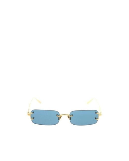 Linda Farrow Blue Rectangular Frame Sunglasses
