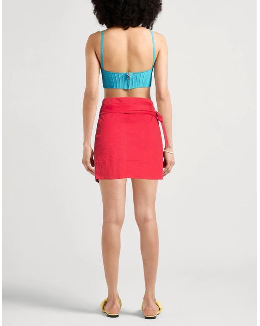 Isabel Marant Red Solid Color Wrap Skirt