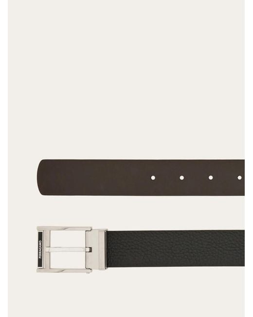 Ferragamo White Double-Sided Adjustable Belt for men