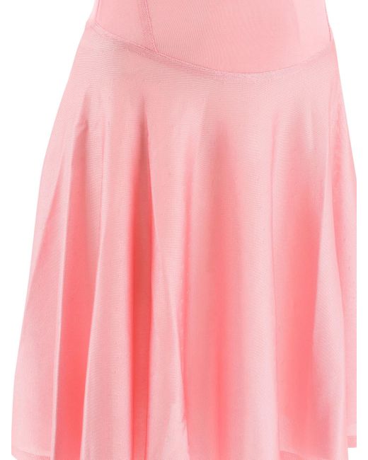 Alaïa Pink Alaïa Criss-Cross Open Back Mini Dress