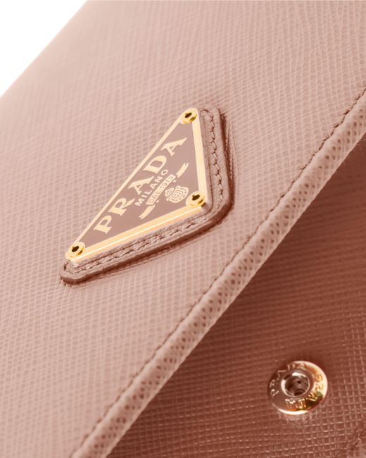 Prada Pink Logo Plaque Small Wallet