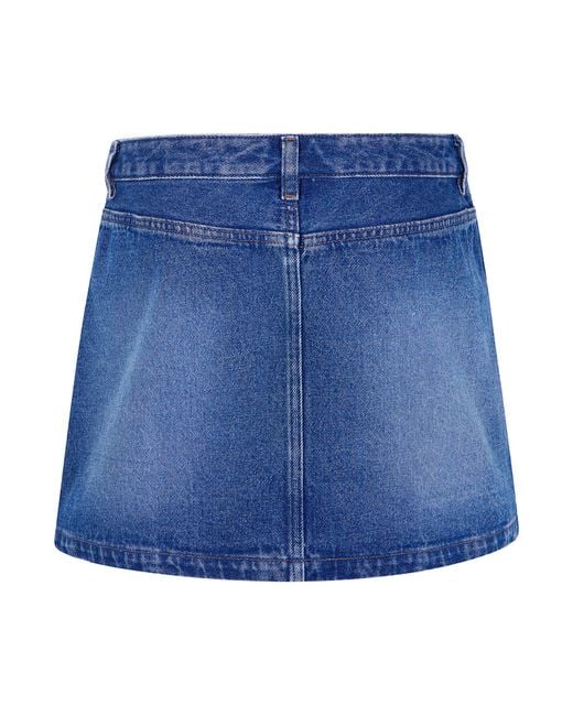 A.P.C. Blue High-Waisted Five-Pocket Mini Skirt