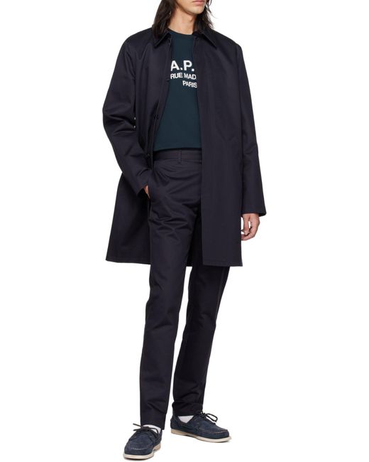 A.P.C. Blue Concealed Fastened Coat for men