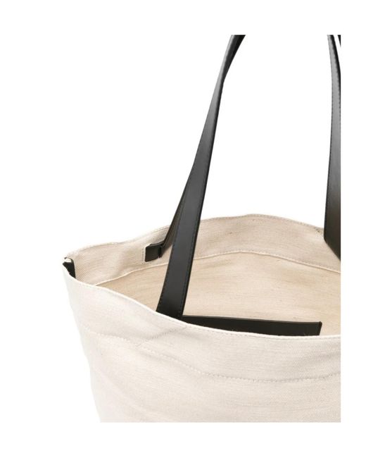 Jil Sander Natural Book Logo Tote Bag