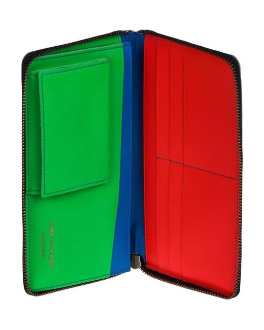 Comme des Garçons Blue Zip Around Wallet