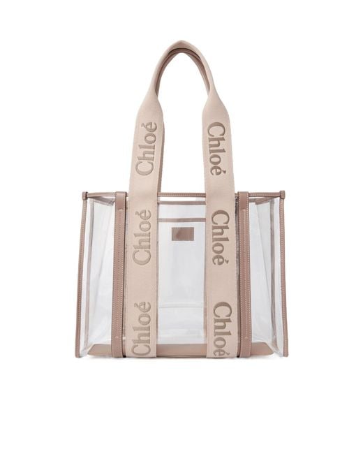 Chloé White Chloé Woody Tote Bag