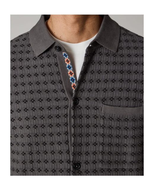Paul Smith Gray Patterned Knitted Shirt for men