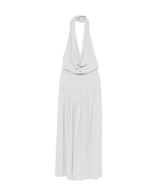 AYA MUSE White Spoe Pleated Midi Dress