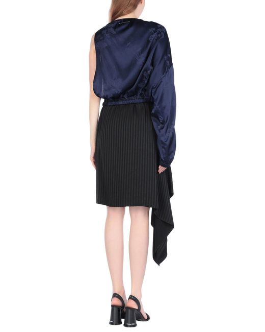 MM6 by Maison Margiela Blue Sleeveless Two-Tone Satin Dress
