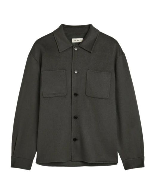 FRAME Black Chest-Pocket Overshirt for men