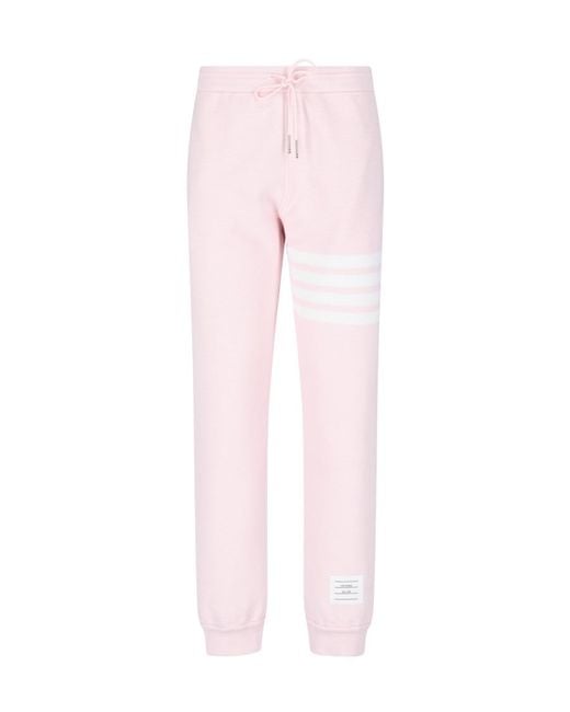 Thom Browne Pink 4-Bar Drawstring Sweatpants