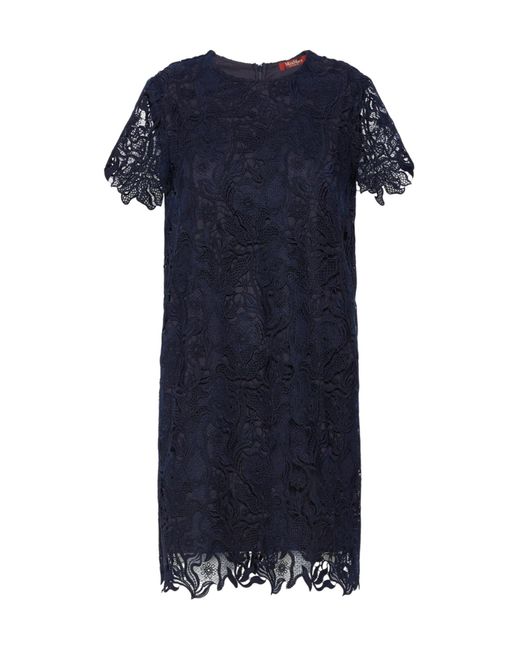 Max Mara Blue Short-Sleeved Dress