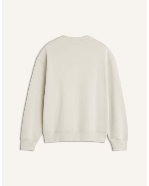 Maison Kitsuné White Maison Kitsuné Logo Embroidered Sweatshirt for men