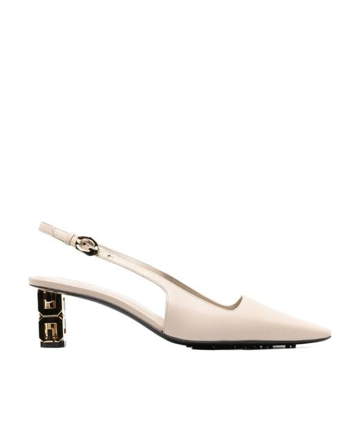 Givenchy White G-Cube 50Mm Slingback Heels