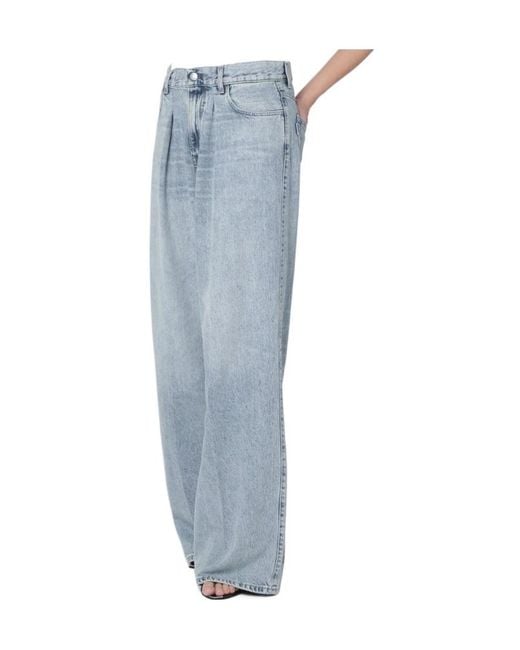 Haikure Blue Whiskering-Effect Jeans