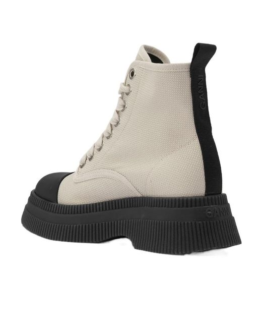 Ganni Multicolor Creepers Creepers Textile Lace Up Boot