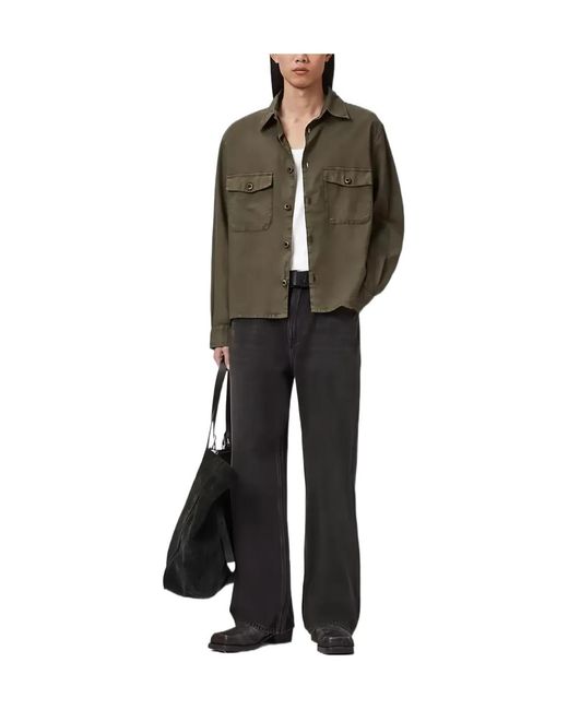 AllSaints Green Buttoned Pocket Shirt for men
