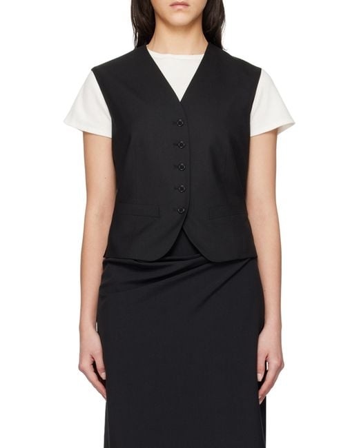 The Row Black Logo Vest