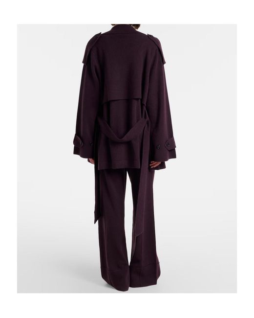 Jardin Des Orangers Purple Wool And Cashmere Wide-Leg Pants