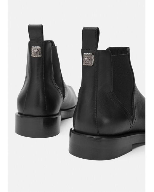 Versace Black Elasticated Side-Panel Boots for men