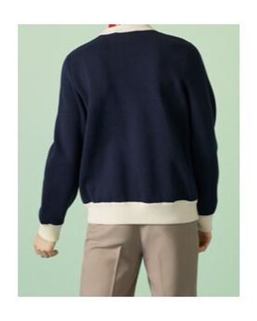 Gucci Blue Logo-Patch Long-Sleeve Jumper for men