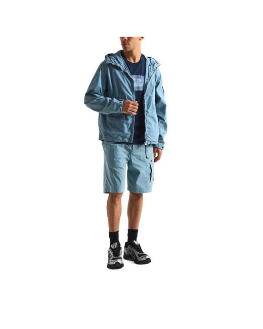C P Company Blue Hooded Jacket for men