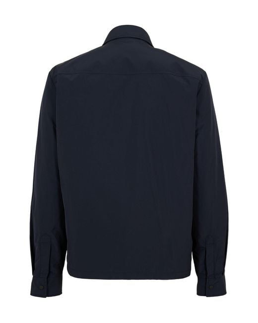Moncler Blue Zip-Up Shirt Jacket for men