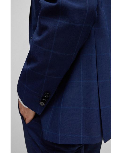 Boss Blue Long-Sleeved Suit Coat for men