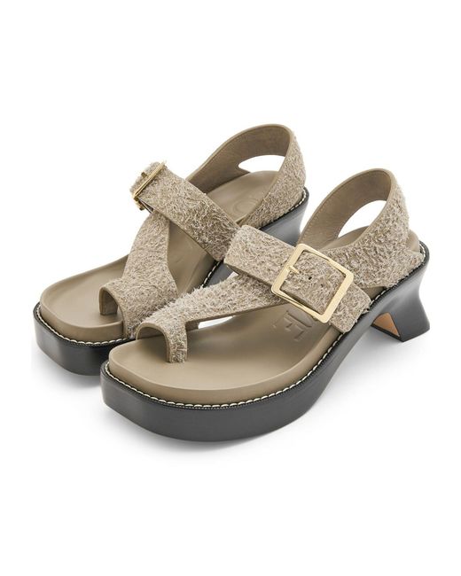 Loewe Gray Ease Heeled Sandals