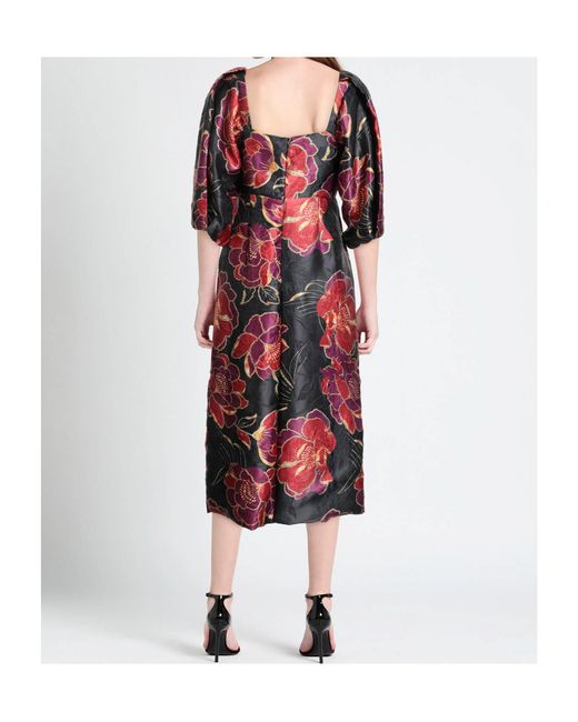 Farm Rio Red Square Neck Dress