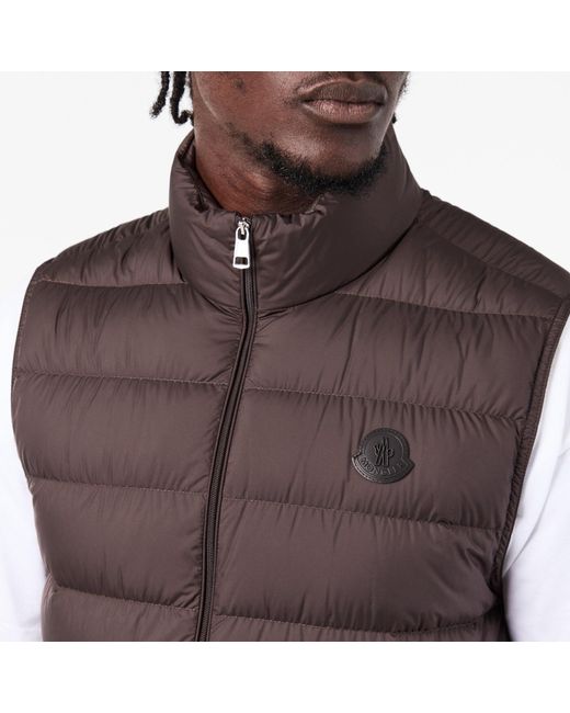 Moncler Brown Sleeveless Down Vest for men