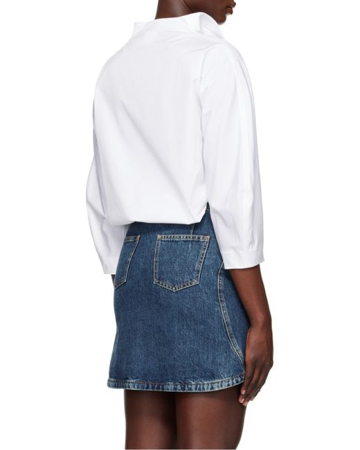 Givenchy White Logo Plaque Collared Shirt