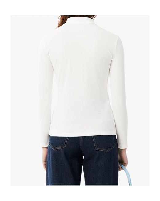 Lacoste White Slim Fit L.12.D Stretch Mini Piqué Polo