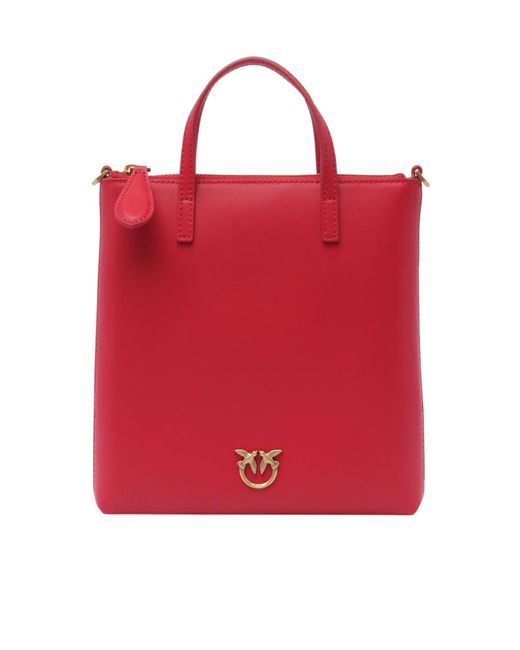 Pinko Red Zip-Up Shoulder Bag