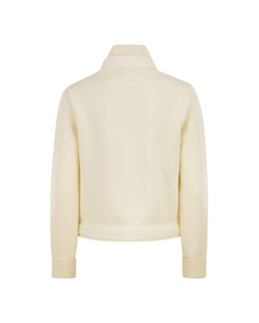 Moncler Natural Grenoble High Neck Quilted Cardigan