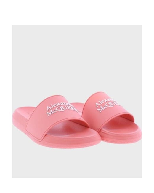 McQueen Pink Logo Detailed Slides