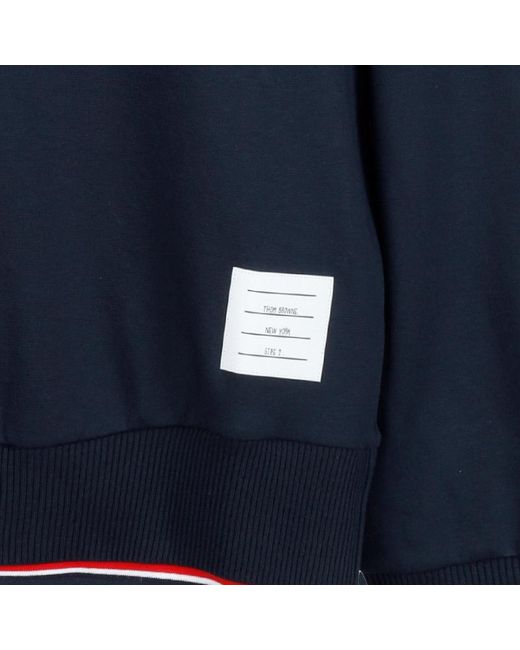 Thom Browne Blue Long-Sleeved Crewneck Sweater for men