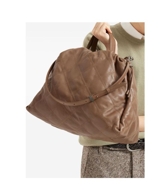 Brunello Cucinelli Brown Mellow Large Tote Bag