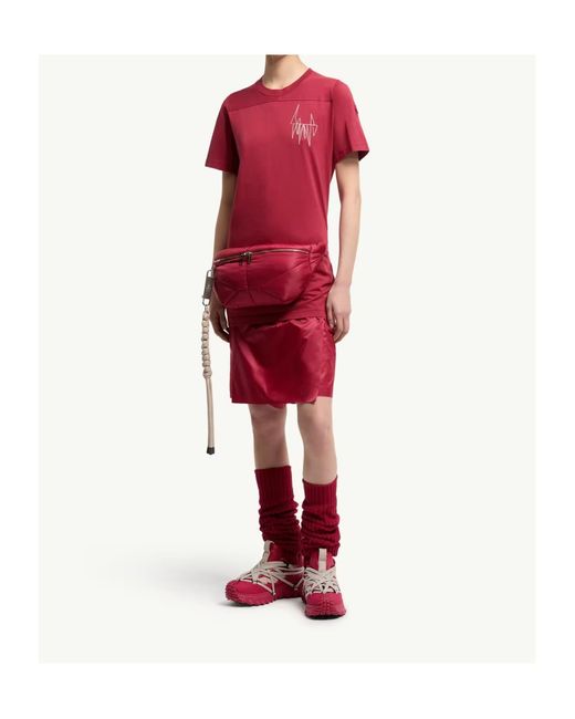 Moncler Pink Rick Owens Girder Cotton T-Shirt for men