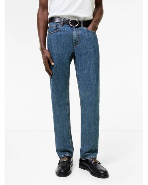 Burberry Blue Logo-Patch Jeans for men