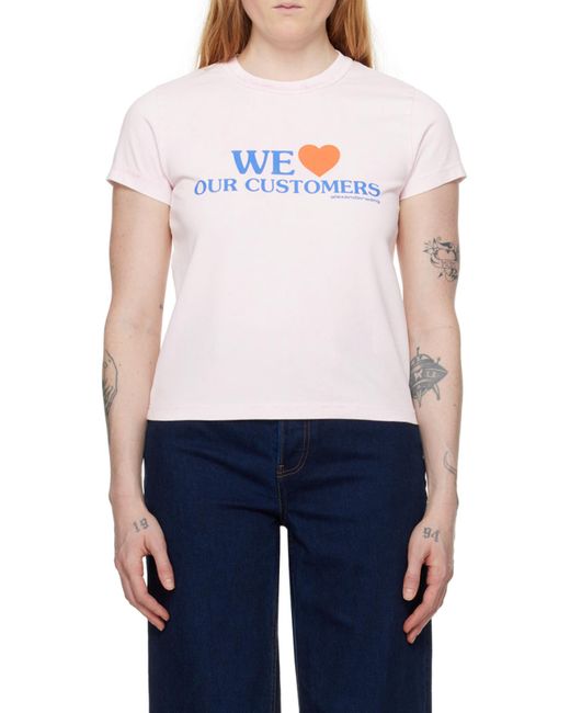 Alexander Wang Pink Love Our Customers Shrunken T-Shirt