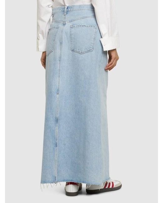Agolde Blue Denim Skirt With Belt Loops